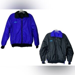 Vintage 90s Columbia Bomber Jacket Reversible Purple/Black  Womens Large Pockets